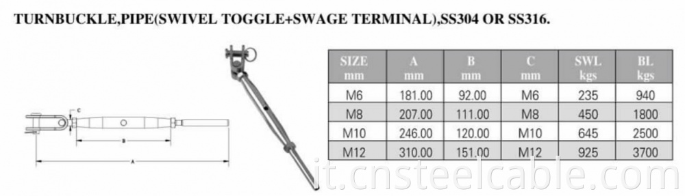 Stainless Steel Turnbuckle Hook Hook